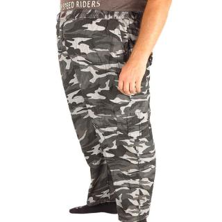 Maskáčové nohavice nadmerná veľkosť HX829 khaki (Pánske maskáče nadrozmerné veľkosti pre mužov)