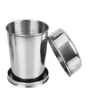 Nerezový pohár skladací Poldecák (Turistické poháriky na alkohol | kovové poldecáky)