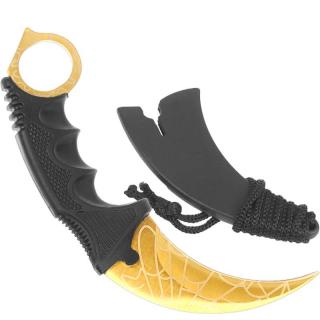 Nôž Karambit zlatý pavučina (karambit CS GO v zlatej farbe)