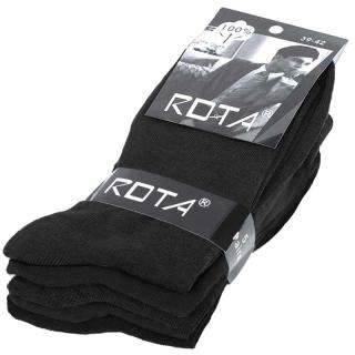 Pánske bavlnené ponožky 5 párov ROTA (Čierne Pánske ponožky Bavlna 5ks)