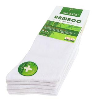 Pánske biele ponožky 5 párov Bambus Aura.via (Biele ponožky pre mužov bambusové F9508)