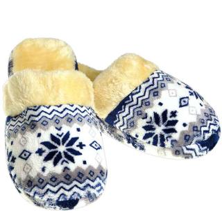 Pánske šľapky na doma Nórsky vzor Vločka modré (Domáce papuče | Praktický Darček pre muža)