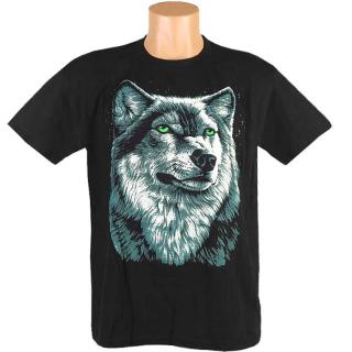 Pánske tričko Vlk (Pánske tričko čierne s potlačou Vlk)