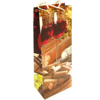 Papierová taška na víno (praktická darčeková taška s vinárskym motívom)