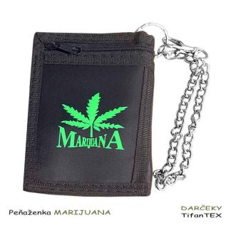 Peňaženka Marijuana (puzdro s retiazkou a karabínkou na doklady a peniaze )