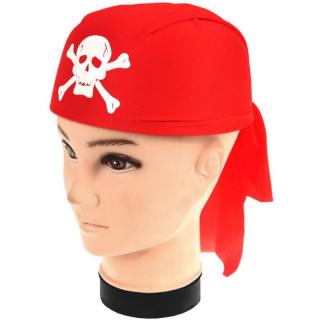 Pirátska šatka červená čiapka (Karnevalový pirátsky klobúk)