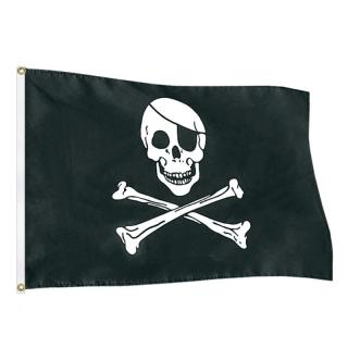 Pirátska vlajka veľká 150x90cm (vlajka s lebkou)