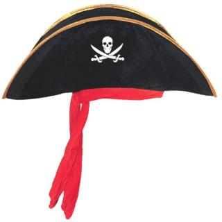 Pirátsky klobúk detský čierny (Pirátsky klobúk pre deti na karneval)
