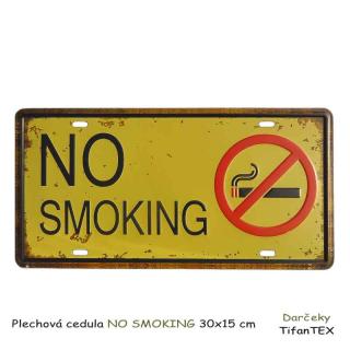 Plechová ceduľa NO SMOKING (rozmer 30 x 15 cm)