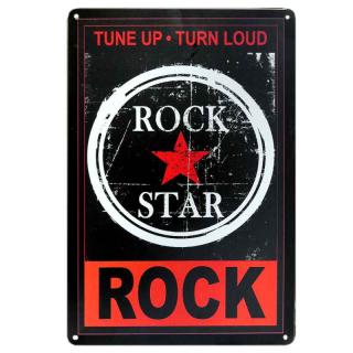 Plechová cedula Rock STAR (malá retro tabuľa 20x30 cm)