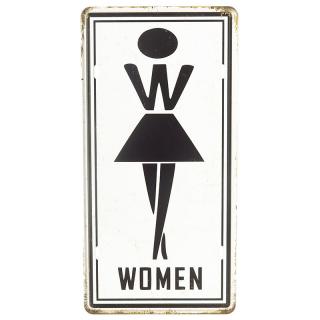 Plechová tabuľa WC ženy 15x30cm (bytová dekorácia v retro štýle z plechu)