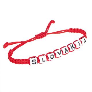 Pletený náramok Slovakia (ručne pletený náramok s nápisom Slovakia)