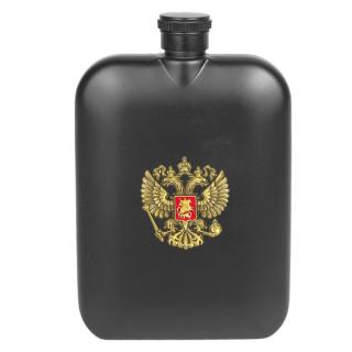Ploskačka čierna Ruský znak zlatý (Ploskačka s ruským symbolom)
