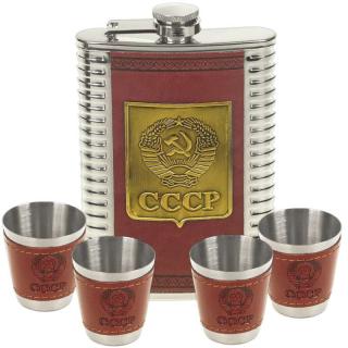 Ploskačka s pohárikmi CCCP (Skvelý darček pre muža)