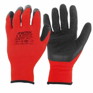 Pogumované pracovné rukavice červené Latex (Pracovné pomôcky)