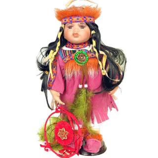 Porcelánová bábika Indiánka Pocahontas (Indiánska bábika Pocahontas (Hravá))