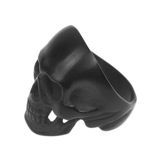 Prsteň z chirurgickej ocele čierna Lebka (darček pre motorkára)