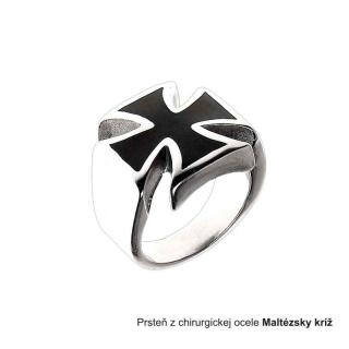 Prsteň z chirurgickej ocele Maltézsky kríž (motorkársky prsteň z chirurgickej ocele)