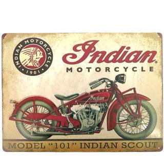 Retro Tabuľa plechová Motorka Indian Model 101 (Retro kovové cedule)