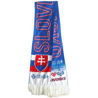 Šál Slovensko modrý (Šál s národnými symbolmi Slovenska pre športových fanúšikov)