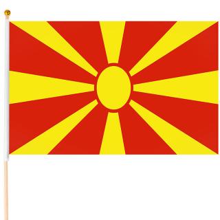 Severné Macedónsko vlajka malá (Vlajka Severného Macedónska, rozmery 450 x 300 mm, materiál polyester)