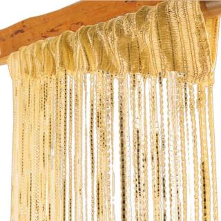 Šnúrková záclona Curtain 100x200 cm zlatá (povrázková záclona na okno alebo záves na dvere)