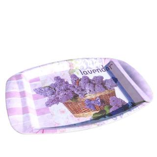 tácka 38x26 cm lavender (servírovací dekoratívny podnos s vintage vzorom)