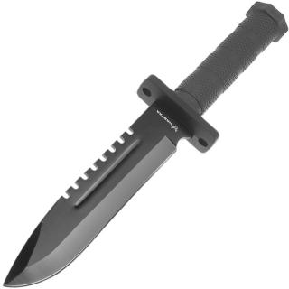 Taktický nôž na prežitie Hastaa čierny (Čierny survival nôž do lesa)