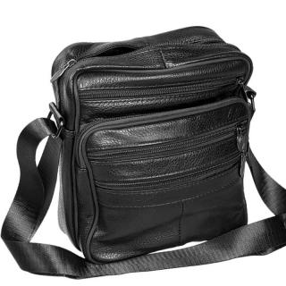 Taška cez rameno kožená čierna 4016 (Pánska kožená taška na rameno)
