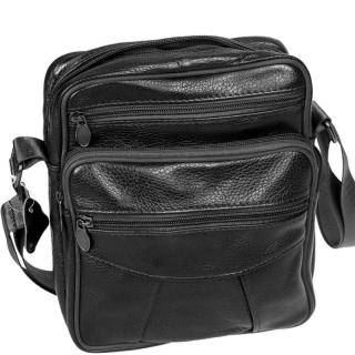 Taška cez rameno kožená čierna 4017 (Pánska taška cez plece)