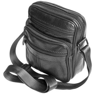 Taška cez rameno kožená čierna YF147 (Pánska kožená taška na rameno)