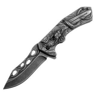 TFT vreckový nôž s klipom Dragon 4107E6 Black 23cm