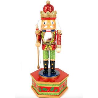 TifanTEX Vianočná dekorácia drevený Luskáčik zvonkohra 32cm