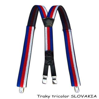 Traky na nohavice TRICOLOR Slovakia (pánske traky vo farbe slovenskej trikolóry)