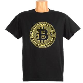 Tričko Bitcoin (Čierne tričko s potlačou)