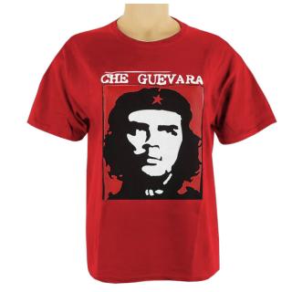 Tričko Che Guevara červené, krátke (Tričko s kubánskym marxistickým revolucionárom, krátky rukáv)
