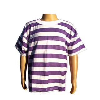 Tričko detské TEAM fialovobiele AKCIA (pásikové tričko pre deti - SUPER AKCIA)