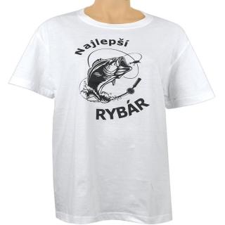 Tričko Najlepší rybár biele (bavlnené tričko pre rybárov)