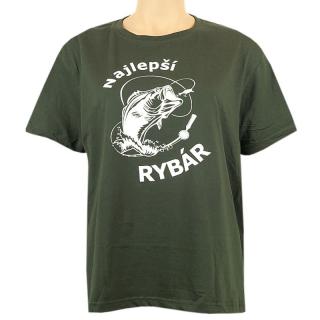 Tričko Najlepší rybár zelené (bavlnené tričko pre rybárov)