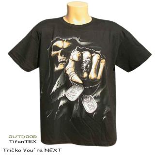 Tričko You´re NEXT čierne (pánske čierne rockerské a motorkárske tričko)