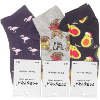 Veselé dámske členkové ponožky Zvieratká (Vtipné ponožky pre ženy Virgina TN3403)