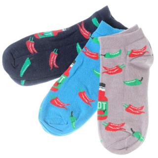 Veselé ponožky Paprika pánske 3páry (Vtipné ponožky pre mužov Happy členkové)