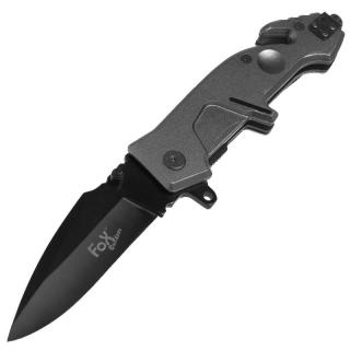 Vreckový otvárací Nôž MFH Fox Outdoor Metal (Nôž s kovovou rúčkou, hrotom a rezačkou na pásy 24cm)