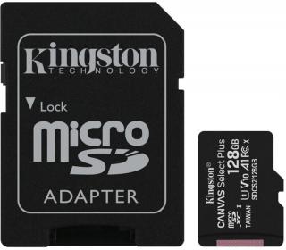 128GB microSDXC Kingston Canvas Select Plus A1 CL10 100MB/s + adapter pam.karta