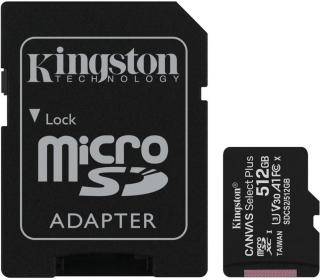 512GB microSDXC Kingston Canvas Select Plus A1 CL10 100MB/s + adapter (SDCS2/512GB)