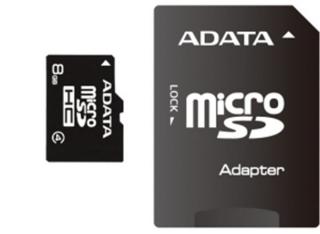ADATA 8GB MicroSDHC Premier,class 10,with Adapter pamäťová karta (Adata/micro SD/8GB/10MBps/Class 4/+ Adaptér)