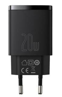 Baseus CCXJ-B01 Compact Quick Nabíjačka USB/USB-C 20W Black