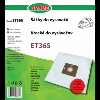 Bravo ET36S sada filtrov (Vrecká Bravo ET36S microbag)