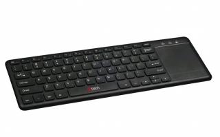 C-TECH WLTK-01 Bezdrôtová klávesnica s touchpadom (2100824537 - C-TECH Bezdrátová klávesnice s touchpadem WLTK-01 černá, USB)