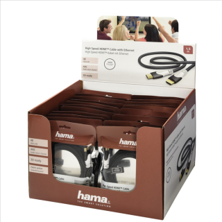 Hama HDMI kábel, 1,5 m, pozlátený, opletený, vrecko (HAMA 56586)